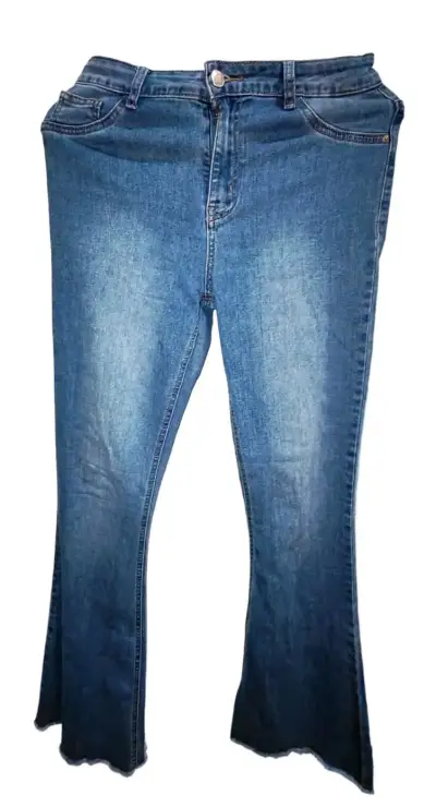 Jeans acampanados azul clásico - miniatura 1