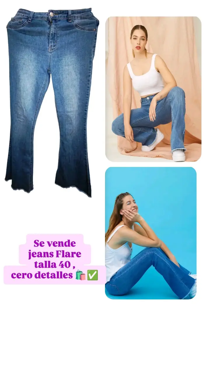 Jeans acampanados azul clásico - 3