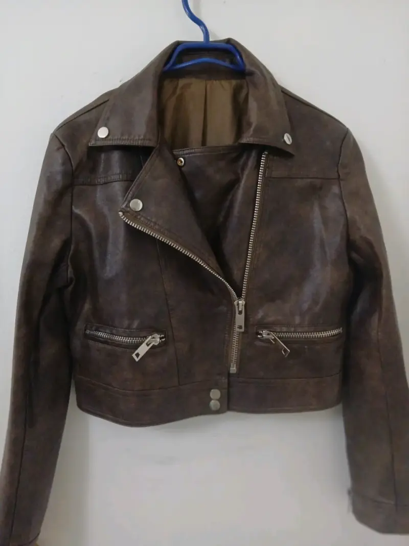 Chaqueta de ecocuero marrón - 2
