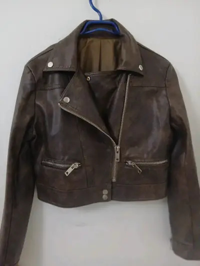 Chaqueta de ecocuero marrón - miniatura 2
