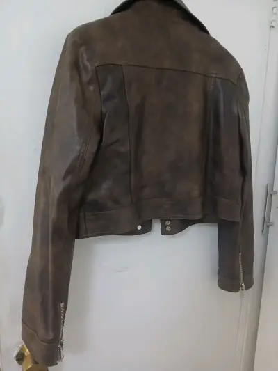 Chaqueta de ecocuero marrón - miniatura 4