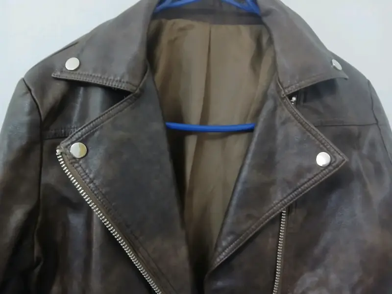 Chaqueta de ecocuero marrón - 6