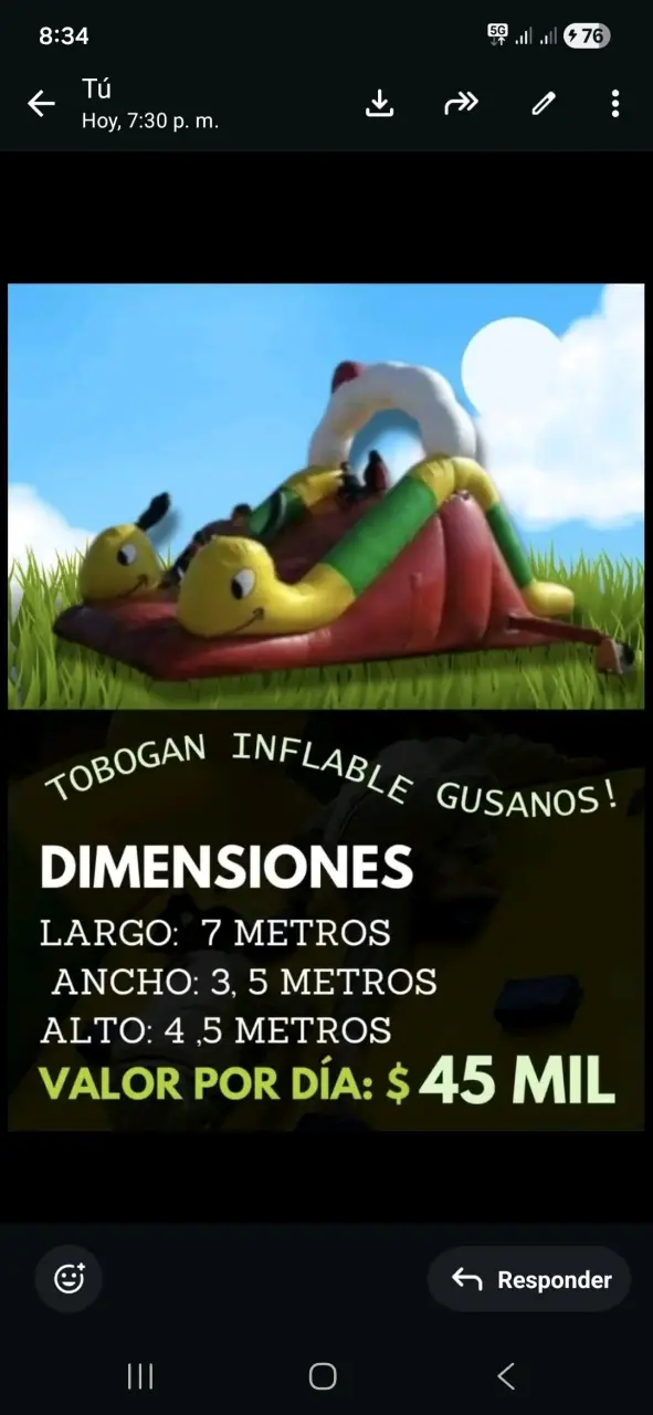 Tobogán Inflable Gusanos