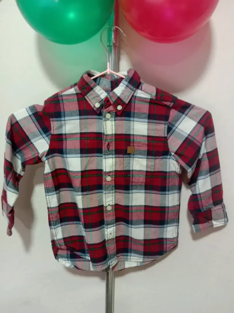Camisa a cuadros roja y azul - 3