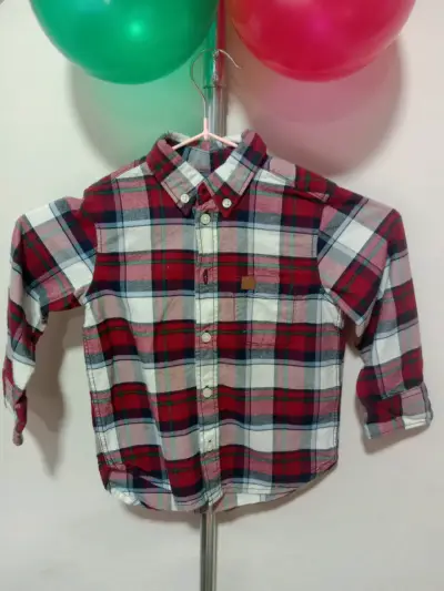 Camisa a cuadros roja y azul - miniatura 3