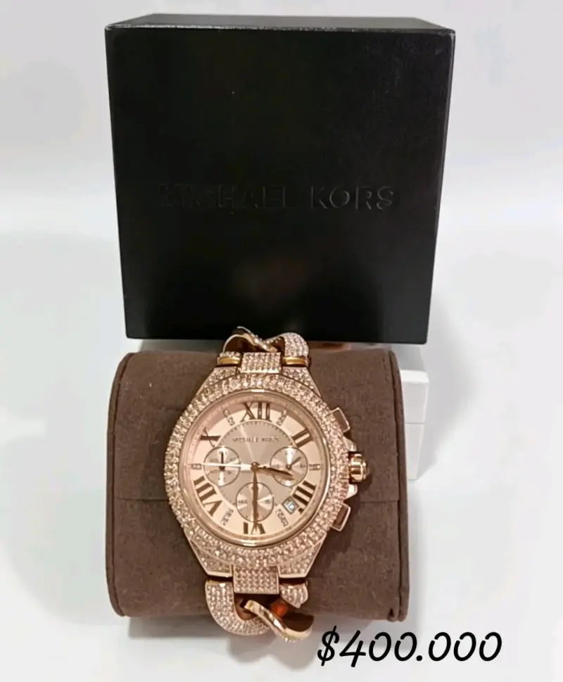 Set anillo y colgante rosa, reloj Michael Kors oro - 3