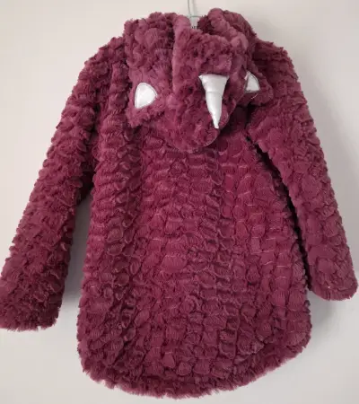Chaqueta infantil burdeo con unicornios - miniatura 2