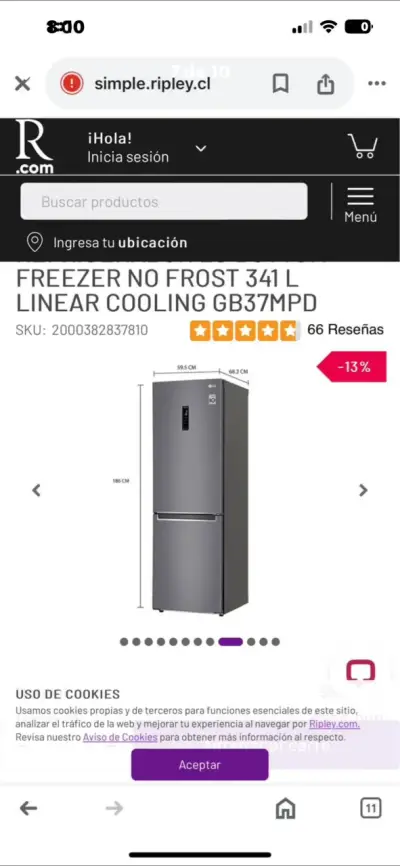 Refrigerador No Frost 341L LG - miniatura 1