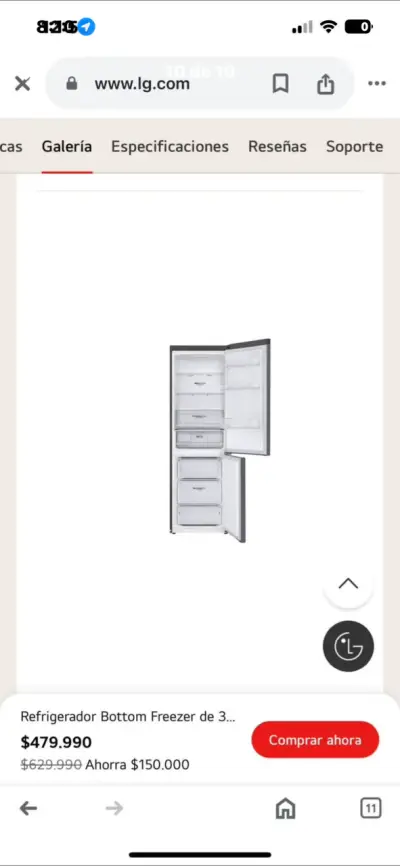 Refrigerador No Frost 341L LG - miniatura 3