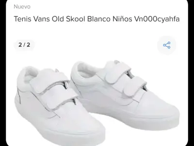 Zapatillas Vans Old Skool Blancas Niño - miniatura 1