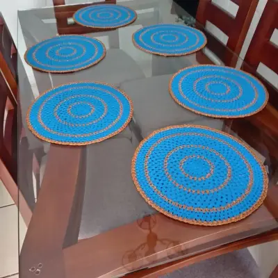Juego de individuales tejidos azul - miniatura 2
