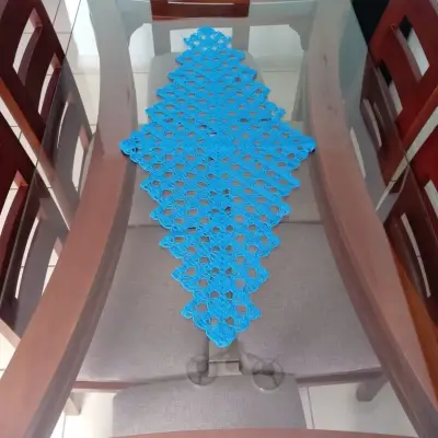 Camino de mesa tejido azul - miniatura 2