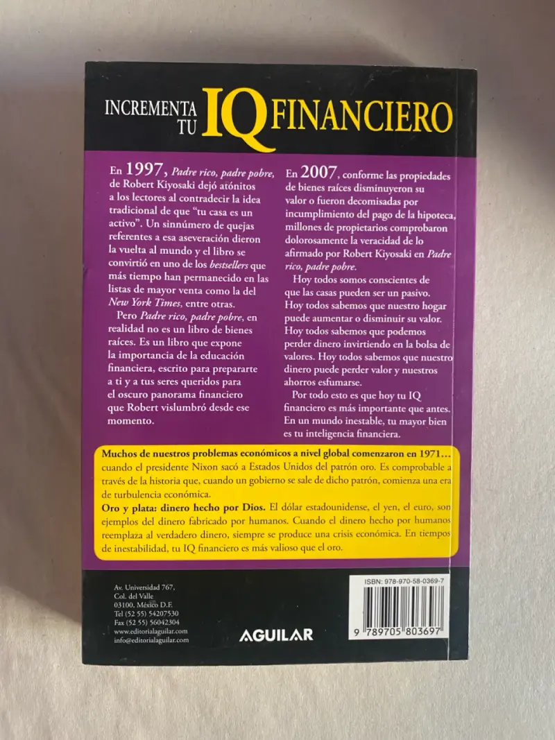 Libro Incrementa tu IQ Financiero de Kiyosaki - 2