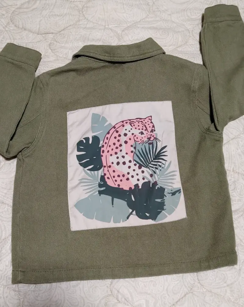 Chaqueta verde militar para niña - 2