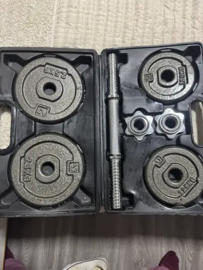 Set de pesas 10 kg con barra - miniatura 1