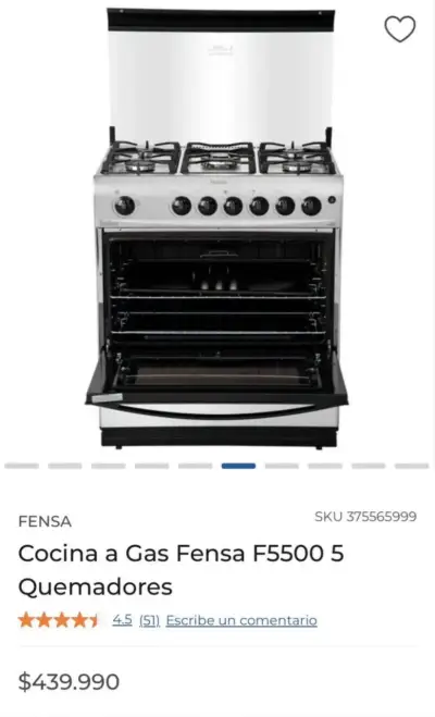 Cocina a gas con horno Fensa - miniatura 4