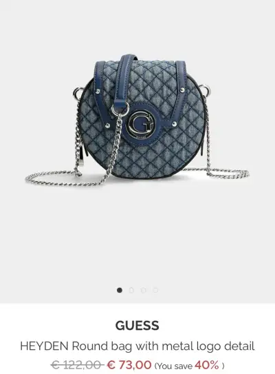 Bolso redondo azul Guess - miniatura 4