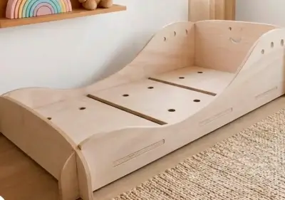 Cama montesori infantil de madera 1 plaza - miniatura 2