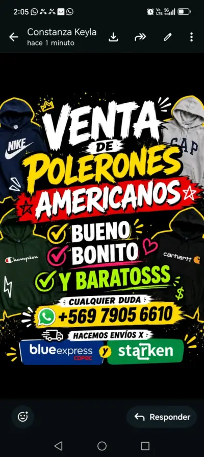 Polerones americanos varios colores - miniatura 1
