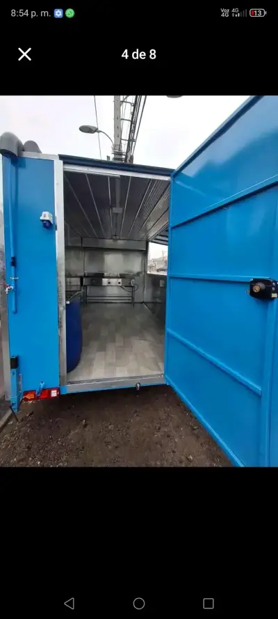 Carro de comida móvil azul - miniatura 1