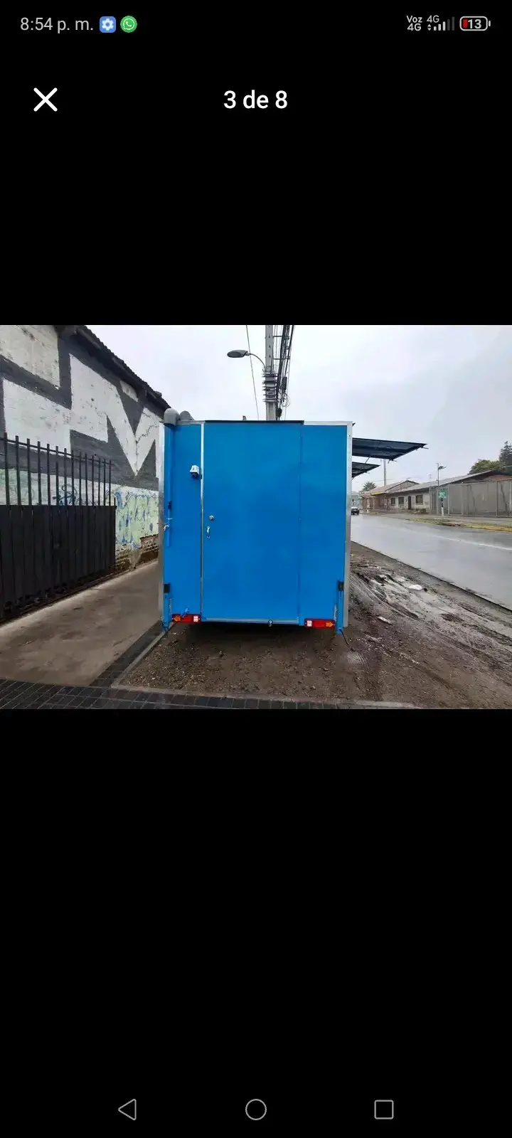Carro de comida móvil azul - 2