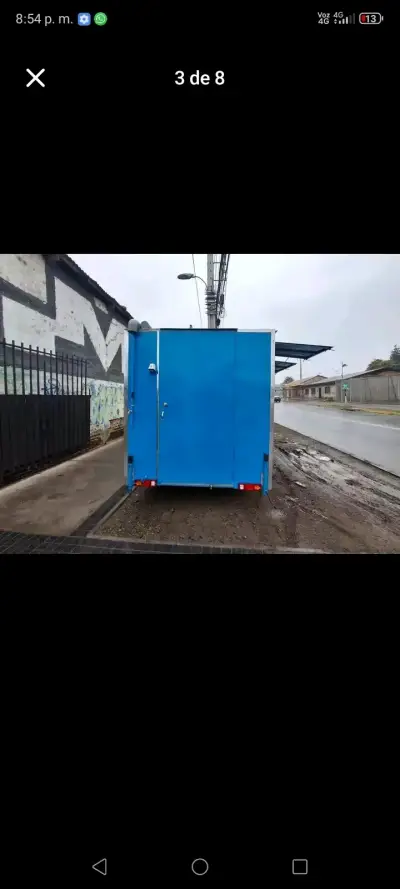 Carro de comida móvil azul - miniatura 2