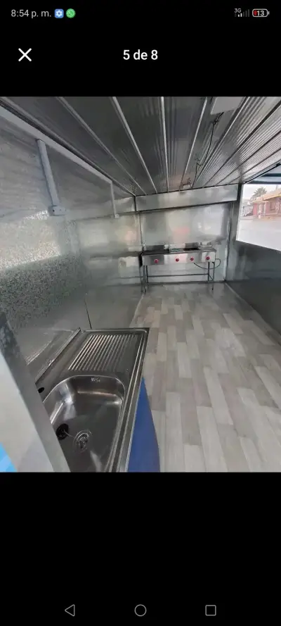 Carro de comida móvil azul - miniatura 4