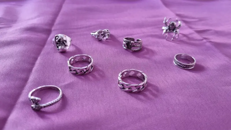 Set de anillos de plata variados - 3