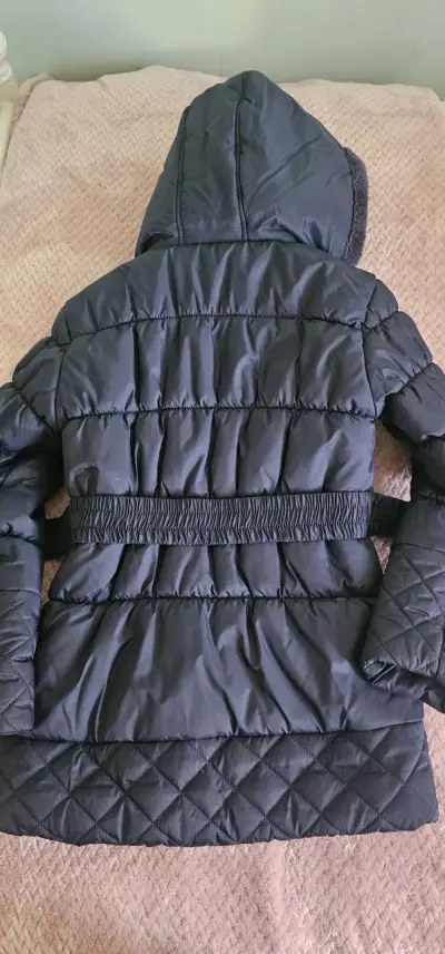 Parka acolchada azul con capucha - miniatura 2