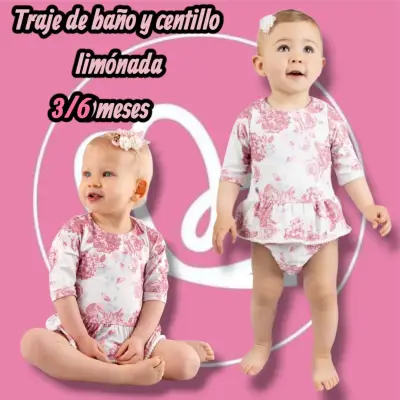 Traje de baño y cintillo 3 a 6 meses - miniatura 1