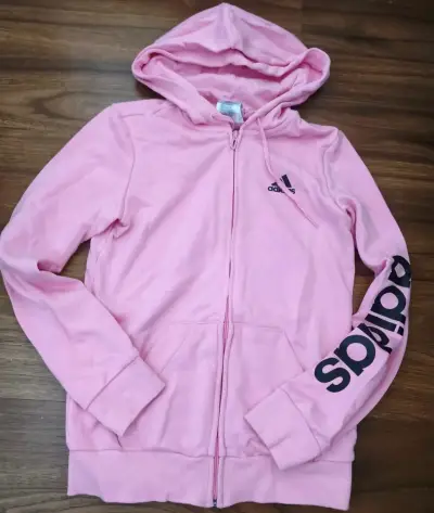 Polerón rosado con capucha Adidas - miniatura 1