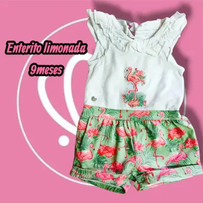 Enterito blanco con flamencos - miniatura 1