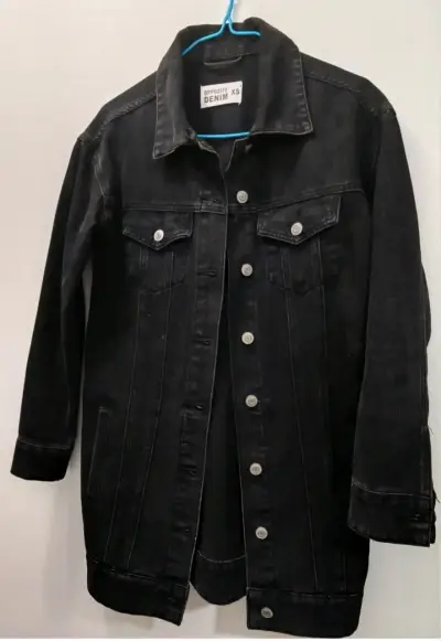 Chaqueta de mezclilla negra XS - miniatura 1