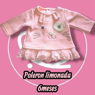 Polerón bebé rosa 6 meses - miniatura 1
