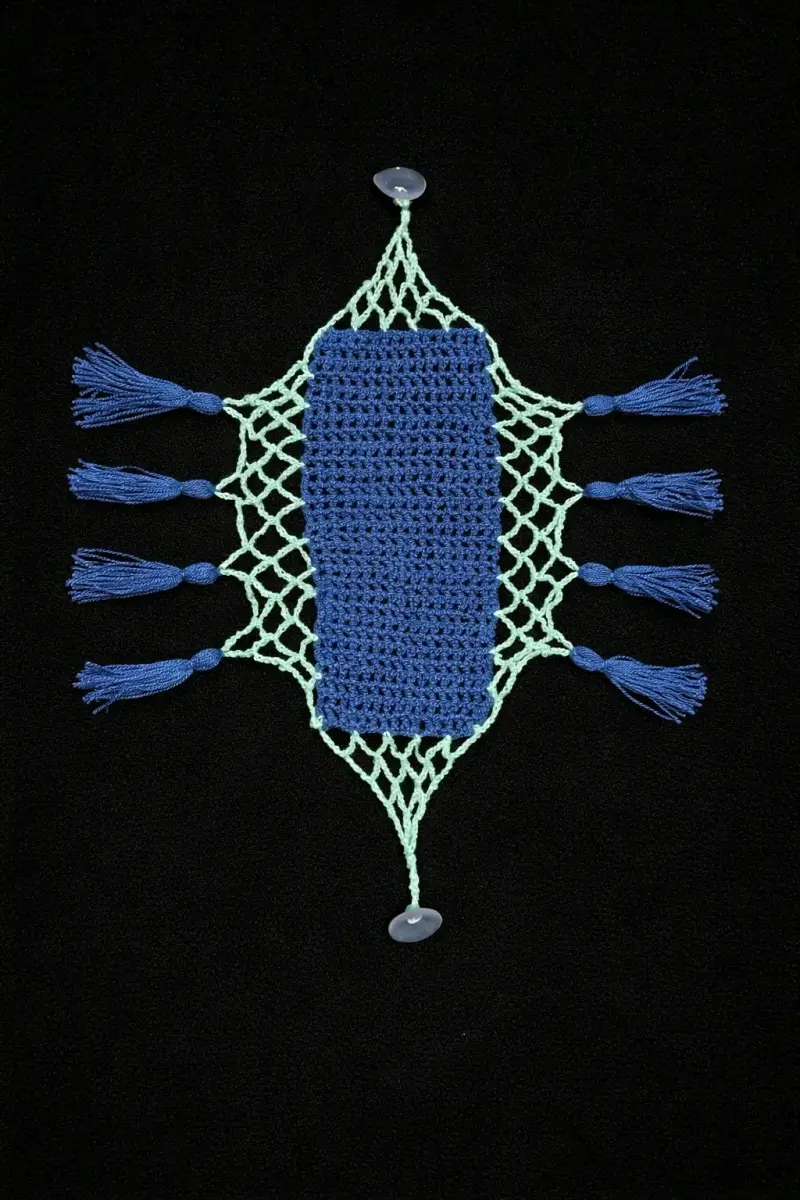 Decoración colgante macramé azul - 2