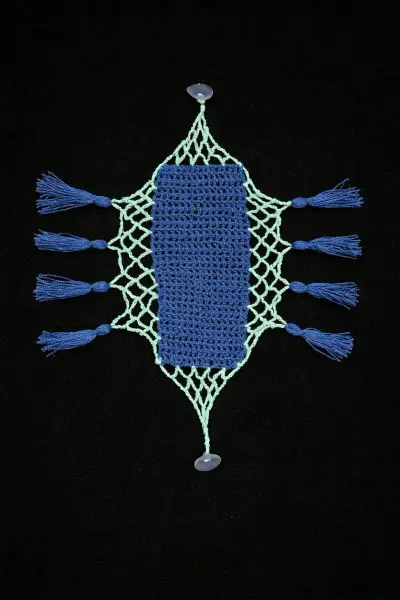 Decoración colgante macramé azul - miniatura 2
