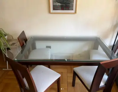 Mesa comedor vidrio con sillas - miniatura 1