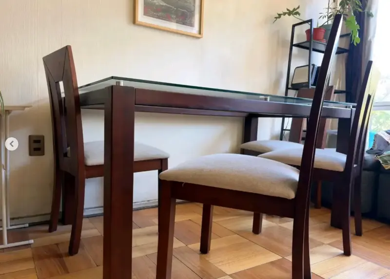 Mesa comedor vidrio con sillas - 2