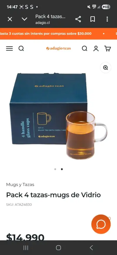 Pack de 4 tazas de vidrio - miniatura 1