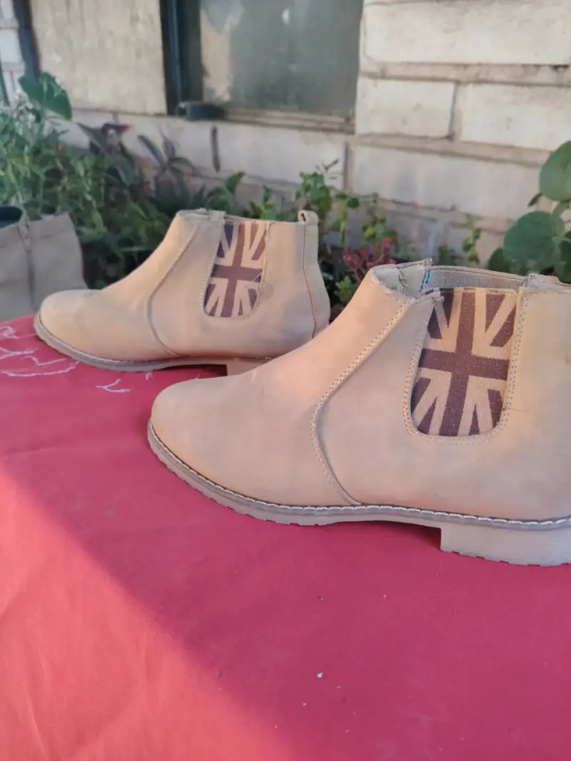 Botines beige de cuero - 2