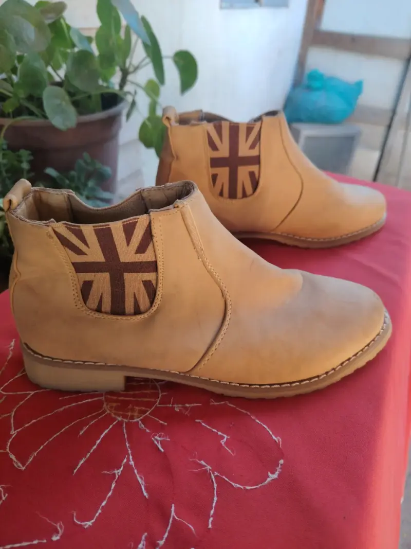 Botines beige de cuero - 3