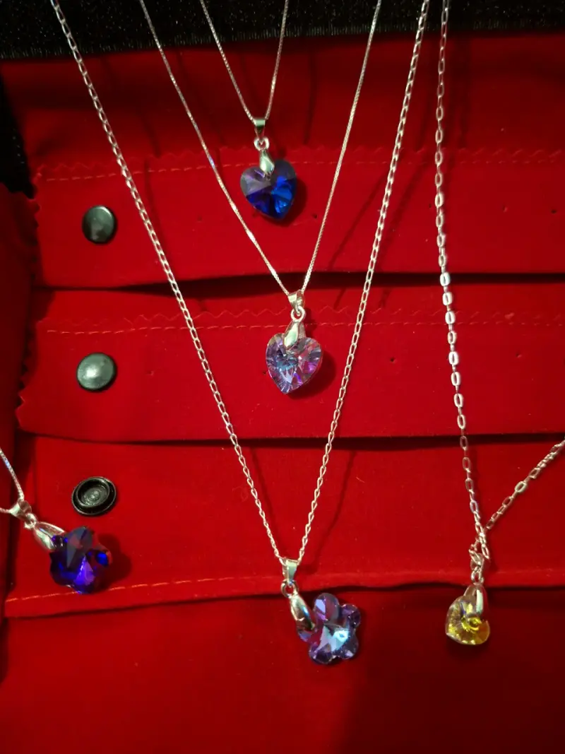 Collares con dije corazón tipo Swarovski - 2