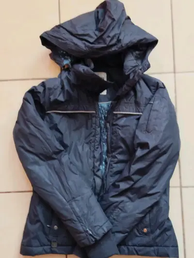 Parka azul marino con capucha - miniatura 1