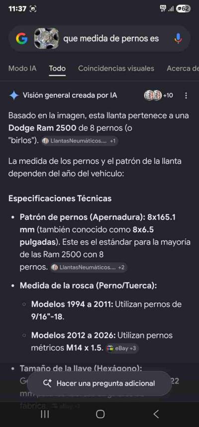 Llanta Dodge Ram 2500 de 8 pernos - miniatura 1