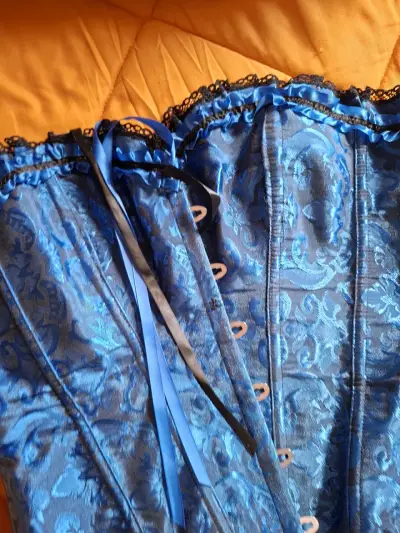 Corset azul con encaje - miniatura 1