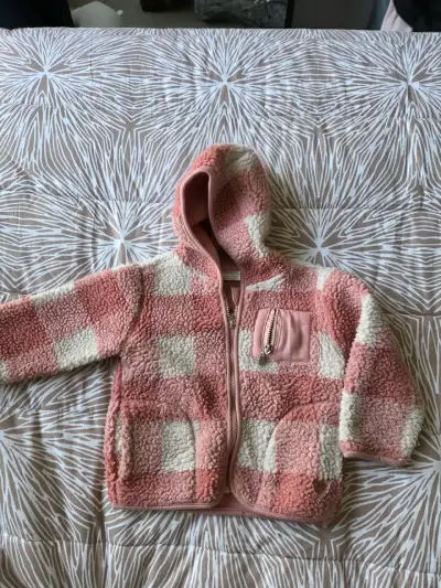Chaqueta infantil de lana rosa - miniatura 1