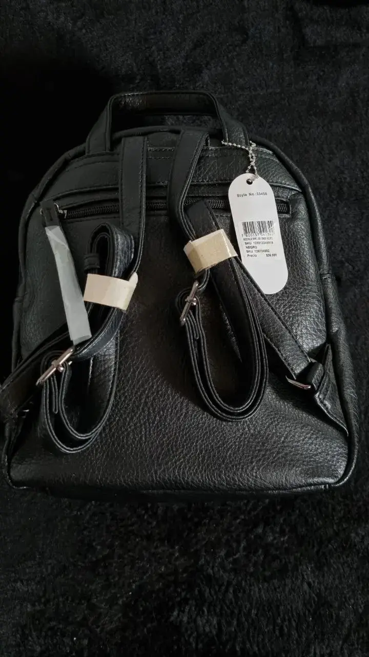 Mochila Sei negra con sutil diseño floral - 3