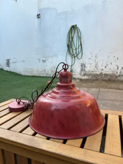 Lámpara colgante vintage roja - miniatura 3