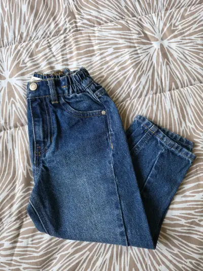 Jeans azules elásticos para niñas - miniatura 1