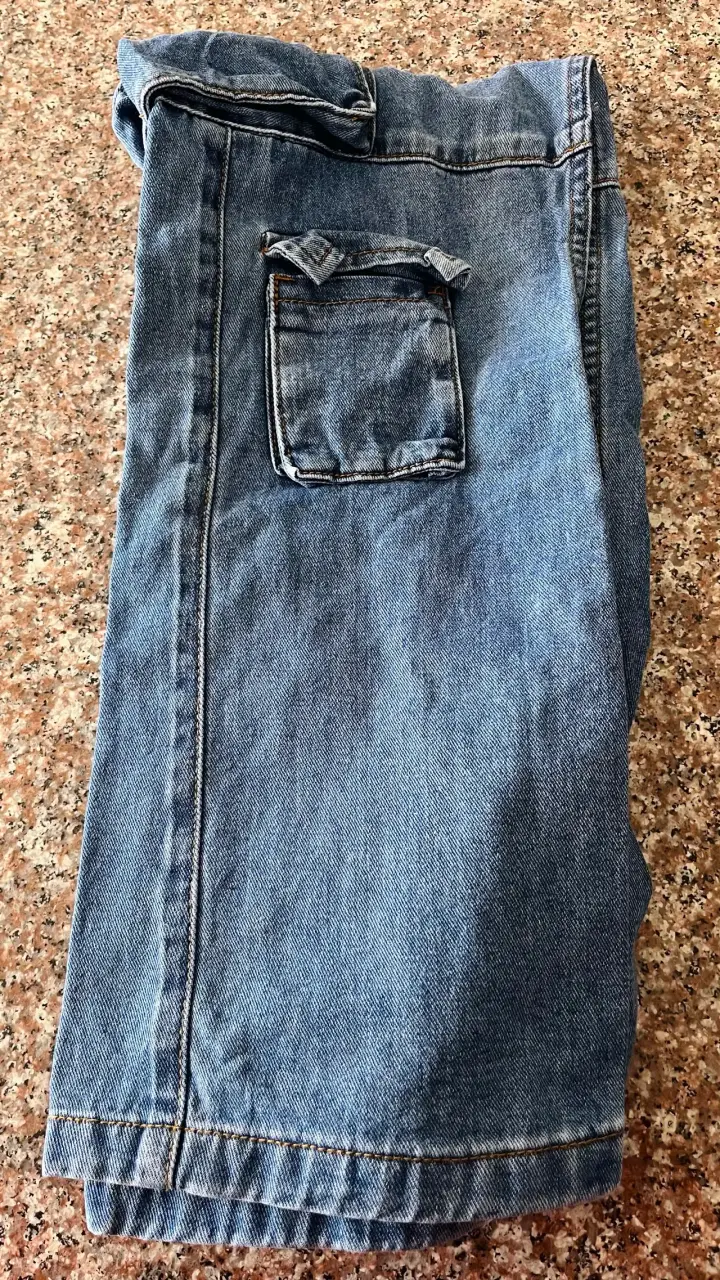 Jeans cargo de mezclilla azul - 2